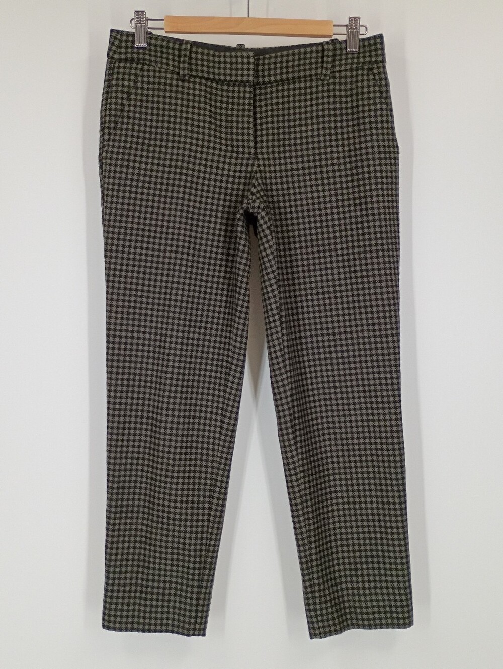 J Crew Houndstooth Wool Blend Trousers